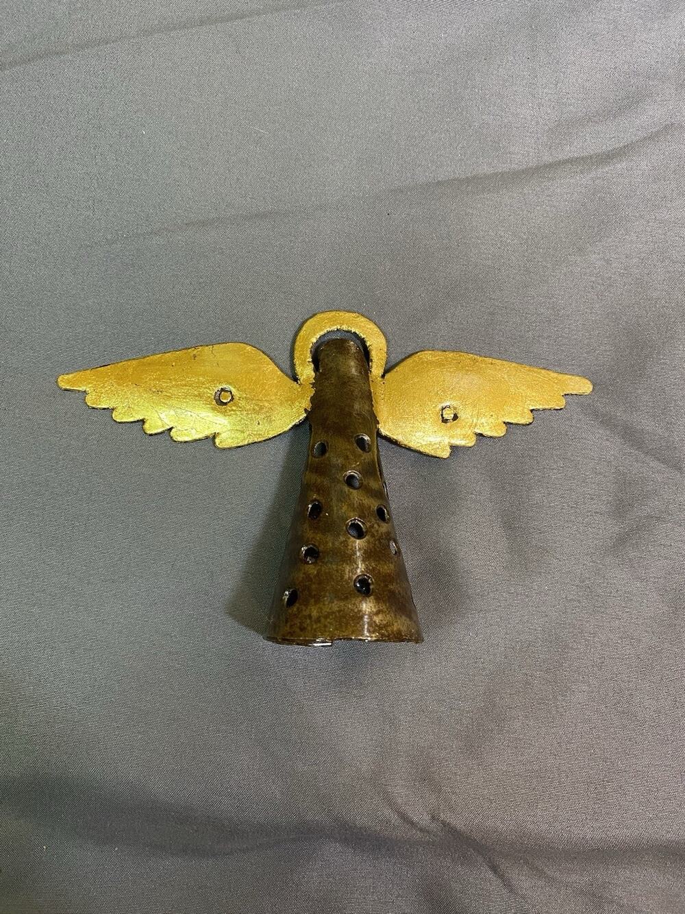 Rustic Metal Angel Statue Tree Topper Decor Great Condition